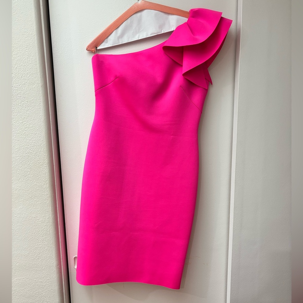Eliza J Vibrant Pink One-Shoulder Dress